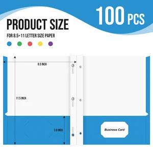 Cross-Border Exclusive Paper Tadpole Clip Folder Office Document Organization 3 Metal Prongs Clips Plastic File Holder