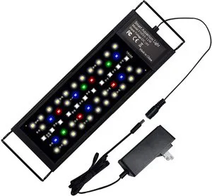 IP67 Waterproof Full Spectrum LED Light for Aquariums Programmable Fish Tank Light with Extendable Bracket LCD Setting Display