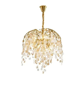 MEEROSEE Wood Branch Chandelier Modern Decoration Chandelier Modern for Living Room Lamps Home Decor Luxury MD93147