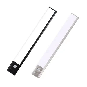 3 Color Dimmable LED Under Cabinet Light USB Rechargeable Closet Night Lamp Motion Sensor Lighting for Wardrobe Kitchen Cupboard
