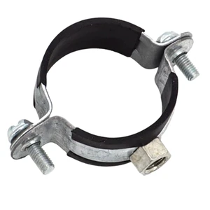 63MM M8 Screw High Quality Carbon Steel Quick Split Rubber Lined O Shape Pipe Clamp Steel Pipe Support Hanger OEM Heavy Duty