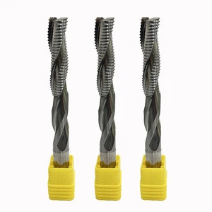 3-Blade CNC Alloy Milling Cutter for Woodworking Door Thread Lock Hole with Corrugated Design