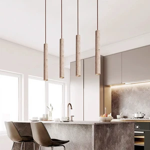 Natural Travertine Simple Pendant Light Bedside Living Room Decoration Led Linear Pendant Lamp Wholesale Lighting Fixtures