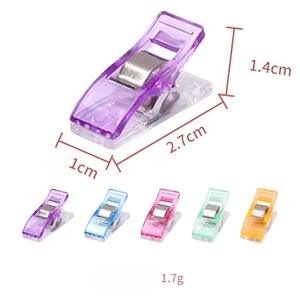 Hot Selling 27mm Wonder Plastic Hand Craft Sewing Clips Transparent Spring Binder Clips for Office Clothes Fabric Use