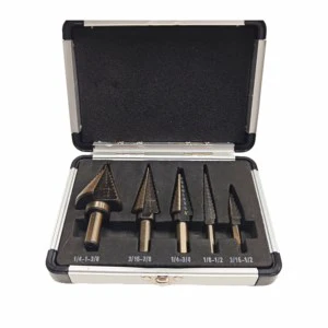 New High Performance Hex Shank High Speed Steel 5pcs HSS Step Countersink Cone Drill Bit Set for Metal Work-001