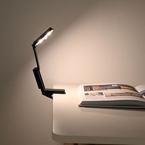 Eye-Caring Foldable Reading Lamp, Portable LED Book Light, 3-Color USB Desk Lamp for Study, Travel, Bedside, Office, Dorm