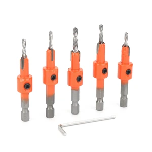 Hex Shank Countersink Drill Bit Set HSS Center Bit for Woodworking Screw Installation