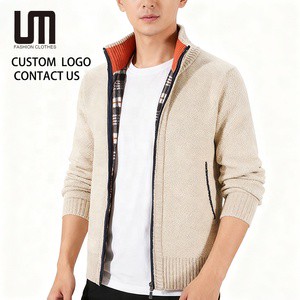 OEM ODM Wholesale Autumn Winter Men Fashion New Product Solid Color Thick Warm High Quality Coat Plus Size Sweater