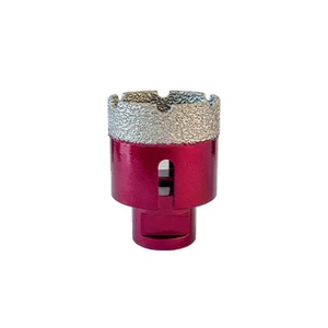 Red Dry Diamond Hole Saw For Ceramic Tile Masonry Drilling With Customizable Shank Diameter And Length
