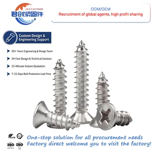 304 Stainless Steel Phillips Flat Head Self Tapping Screw with Zinc Finish Metric Measurement System Grade 8 Right Hand Thread