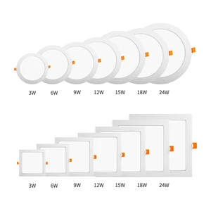 Office 3CCT Adjustable Recessed Round Square Ceiling Light 4 6 8 Inch 3W 6W 9W Led Panel Light Home