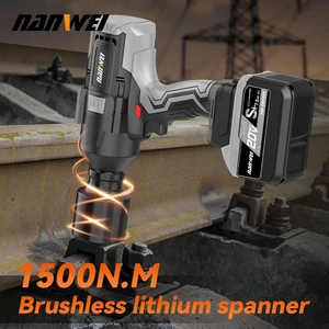 20V Brushless Automotive Electric Wrench 1500Nm High Torque Lithium-Ion Rechargeable Wrench Industrial-Grade Impact Tool