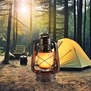 Portable Dimmable Lithium Battery Garden Landscape Lantern LED Camping Lamp 3 Lighting Modes Imitating Flames IP44 Waterproof