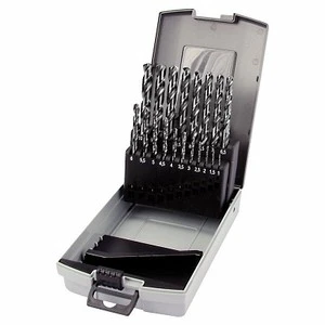 Multipurpose Drill Bits Set 19 Piece Metric Size Range 1 To 6 5 Mm In Case For Metal Wood Plastic Drilling