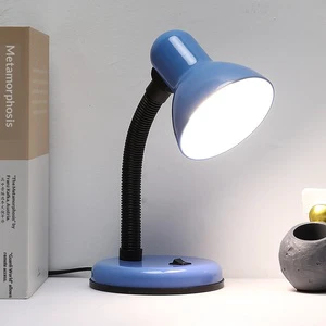 LED Replaceable Bulb Eye Protection Reading Desk Lamp Plug-in Study Iron Shade High CRI Modern Bedside Writing Lamp