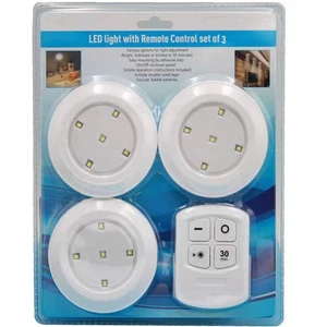 5 LED Cabinet Lights Night Lamp Wall Wardrobe Corridor Kitchen AAA Battery Wireless Remote Controller Emergency Light 6000K