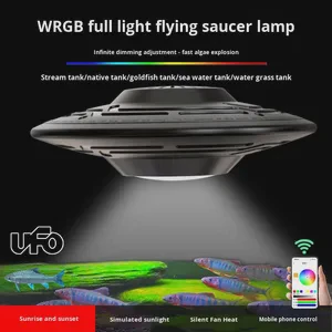 Fish Tank UFO Full Spectrum Aquatic Plant Light 90W Aluminum Alloy LED with Mobile Phone Control for Aquarium