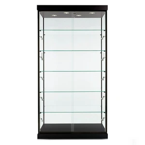 Wholesale Full Vision Tempered Glass LED Lighting Heavy Duty Freestanding Cabinet Display Showcase for Retail Shops