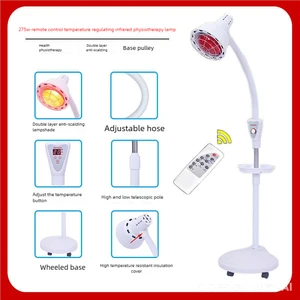275W Home Use Red Light & Infrared Therapy Lamp Timer Body Pain Relief Wheel Tray Removal Whitening Machine Made Durable Plastic