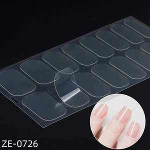 Self-Adhesive Full Coverage Nail Art Wraps 16 PCS Clear Nail Polish Stickers DIY Apply Your Favorite Nail Polish