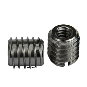 Slotted Thread Insert Nut 303 Stainless Steel Screw Sleeve Bushing Internal and External Self Tapping Insert for Wood