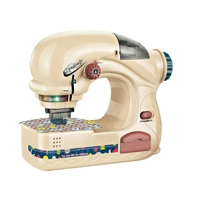 Educational Kids Diy Gift Home Appliance Set Girl Electric Large Sewing Machine Toy With Lights
