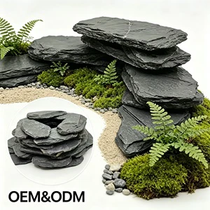 Raw Slate Slabs Hide for Reptile Fish Tank Aquariums Lizards Aquatic & Terrestrial Reptile Habitat Decor