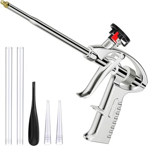 Foam Gun, Aluminum Alloy Foaming Gun Heavy Duty PU Expanding Caulking Gun Spray