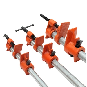 3/4 Inch Industrial Grade Heavy Duty Deep Throat Woodworking Pipe Clamp Ductile Iron F Bar Clamp for Assembly
