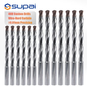 SUPAL Custom Solid Carbide Drill Bits for Machine Tools Dia 2.7mm 3mm 6mm HRC60 High Quality Multi-Flute Zinc Plated