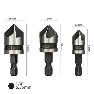 6-blade Chamfering Tool Countersink Counterbore Cross Border 90 Degree Hexagonal Handle 5 Edge Chamferer Spot Facer Drill Bit