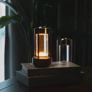 Professional Aluminum Table Lamp Rechargeable Portable LED Camping Night Light with Touch Control Modern Design CE Certified