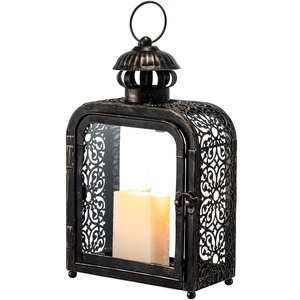 Patio Front Moroccan Style Handmade Durable Iron Candle Lantern Porch Indoor Outdoor Garden Wedding Home Decor Christmas
