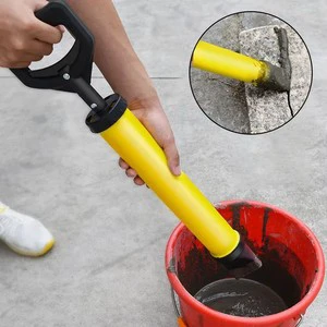 4 Nozzles Smooth Steel Tube Drop-resistant Yellow Cement Caulking Gun Construction Tools