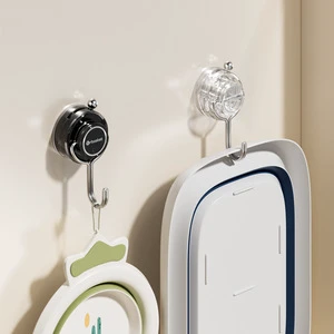 Simple Style Vacuum Suction Cup Hook Strong Load Bearing No Drilling Needed For Bathroom Toilet Door Storage