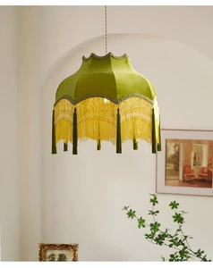 Modern Antique Simple French Velvet Fringe LED Chandelier Middle APCITL Lighting Dining Room Living Room Hotel Wedding Decor