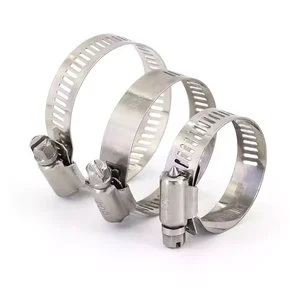 American Type Adjustable Throat Hoop Stainless Steel Worm Gear Screw Fastener Pipe Clamp