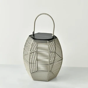 ZOMI Handmade Waterproof Outdoor Lamp Decorative LED Portable Lantern With Rattan Lampshade Solar Garden Light