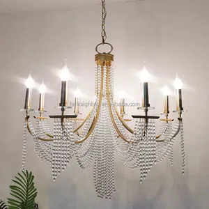 Classic Chandelier Luxury Modern Style Living Room Glass Pendant Lighting Creative Round Led Crystal Chandeliers for Home Decor