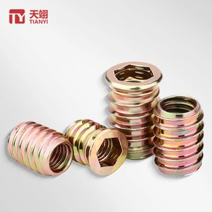 Iron M6 M8 M10 Furniture Threaded Bushing D Insert Nut Waterproof Durable Bedroom Kitchen Bathroom Dining Living Room Hotel