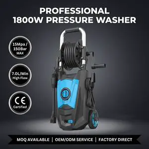 Professional 1800W Electric Pressure Washer 15Mpa with Foam Cannon Hose Reel 7.0L/Min for Car Detailing Home Garden Cleaning OEM