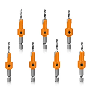 Countersunk Head with Hex Shank Woodworking Bit Hss Woodworking Countersink Router Bit Set