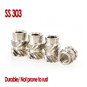 Insert Nuts Stainless Steel 303 304 Metric Hot-melt Embedded M2 M2.5 M3 M4 M5 M6 M8 M10 Knurled Nut for the Automotive Industry