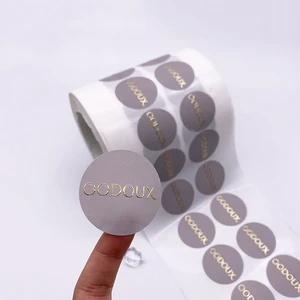 Factory Price Custom Waterproof Matte Gold Foil Packaging Labels Roll with Embossed Batch Codes for Small-Batch Honey Jars