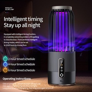 Multi-function LED Purple Mosquito Killer Lamp Bug Zapper Built-In Battery Waterproof Portable Home Outdoor Camping Lamp