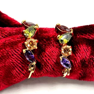 BMZ 2025 New 2 Years Guaranteed NT Real Gold Plating 18K Earring with CZ Stones