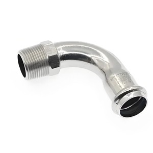 DN32*1 Stainless Steel 90° Press Elbow, Male/Female Thread Optional, Sanitary Water Supply Pipe Fitting