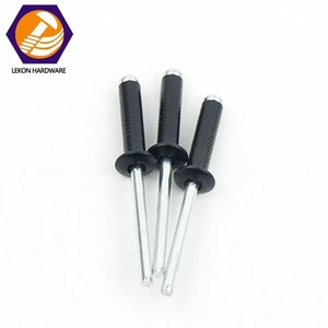 Foshan Blind Rivet Pop Lekon Supply Open End Type Csk Round Head Multigrip Customs Pin Rivets Screw With Zinc Black Painted