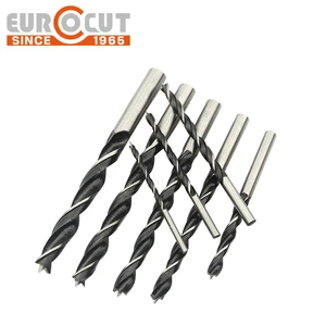 EUROCUT Long-Life High Speed Steel Brad Point Drill Bits for High-Volume Woodworking
