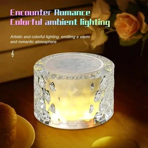 Speaker Desktop Creative Gift Subwoofer Large Volume Glass Crystal Sound Bedside Atmosphere Nightlight